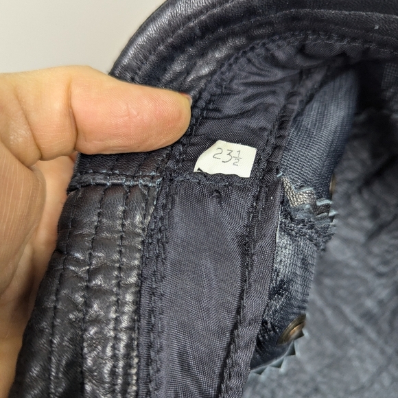 Vintage black leather bucket hat size 23.5  90s - Picture 9 of 9